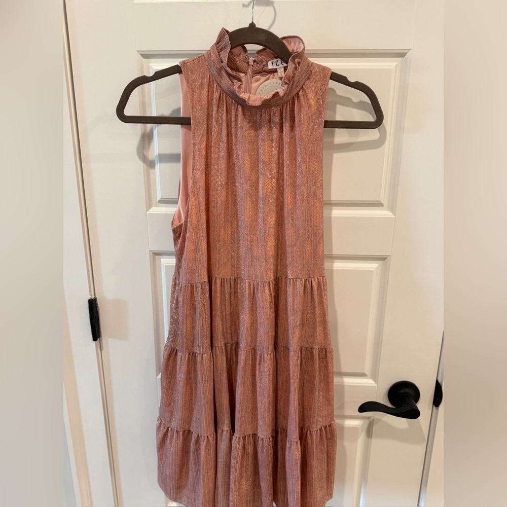 TCEC Sleeveless Pink Tiered Dress